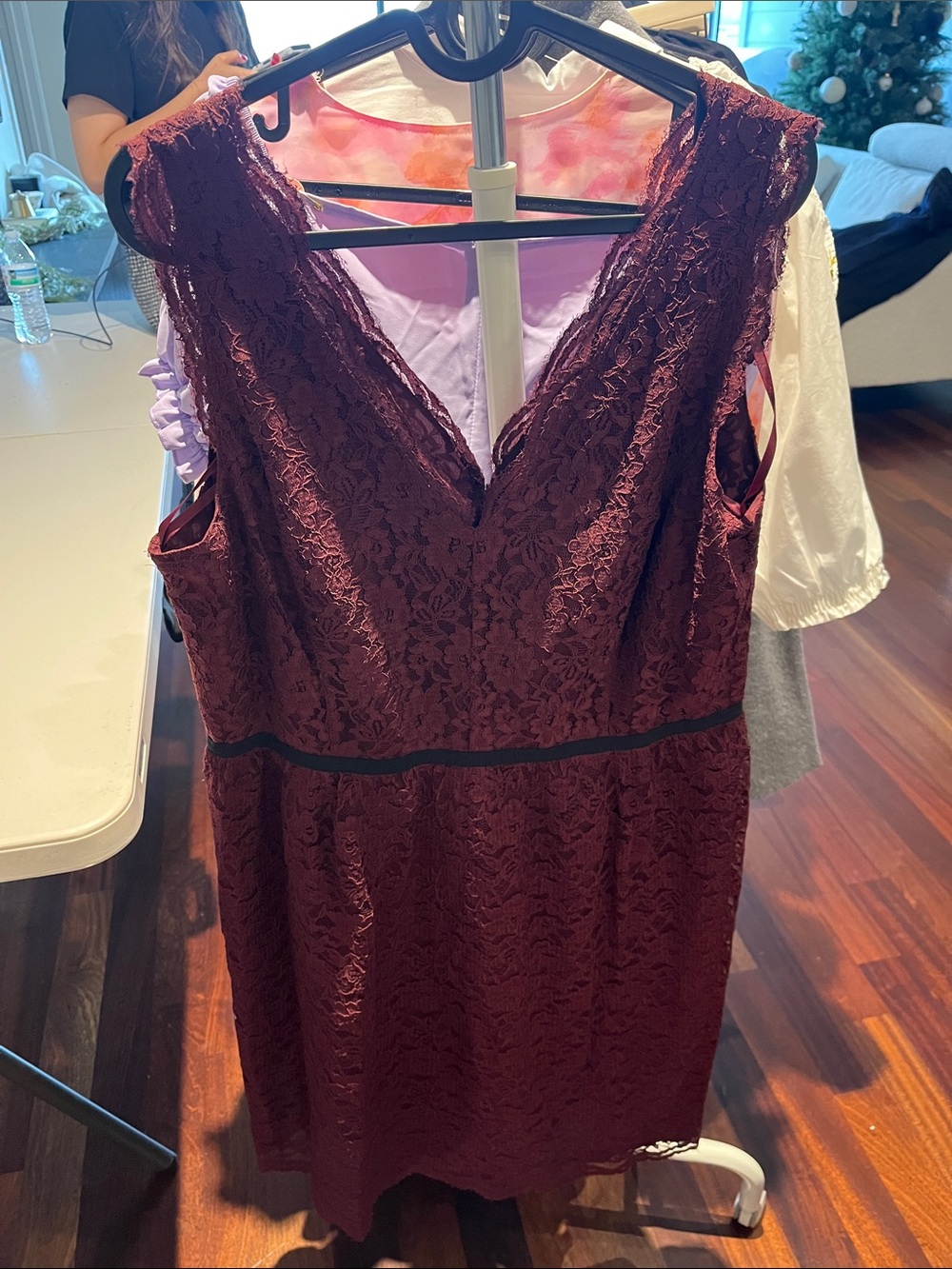 Deep Wine Lace Cocktail Dress